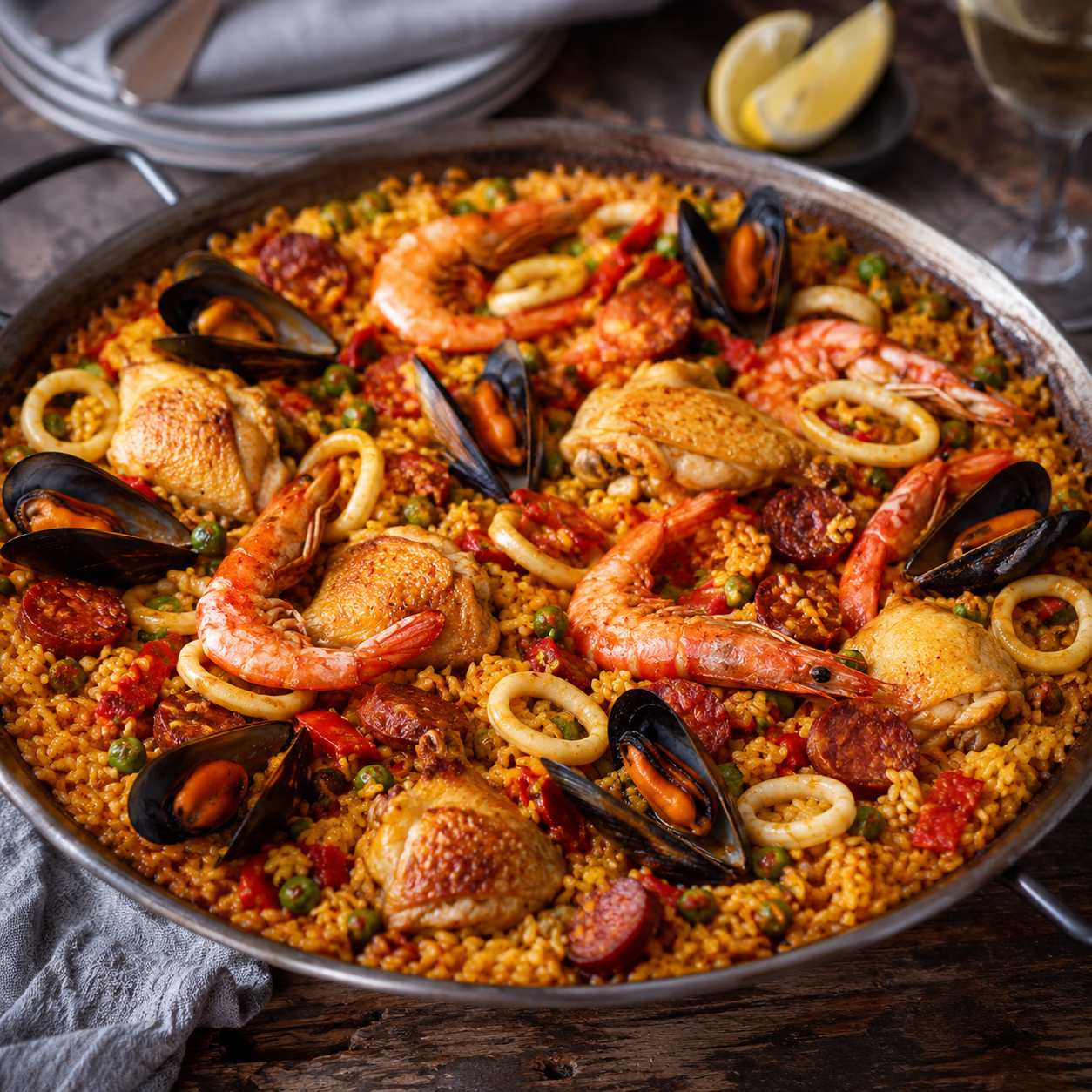 Paëlla poulet et gambas